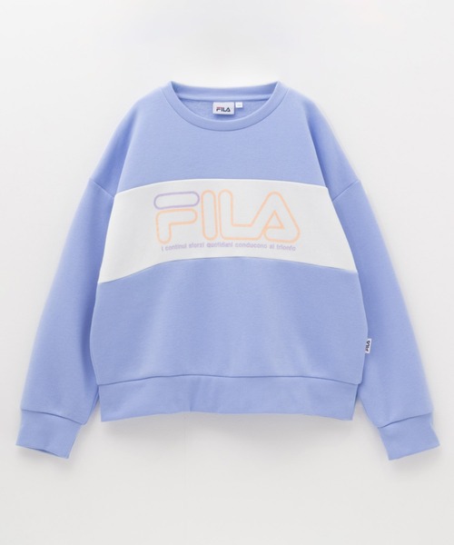FILA(フィラ)の「FILA 裏起毛 切り替えトレーナー(スウェット・キッズ・サックスブルー/オートミール・120/130/140/150/160)」の4枚目の写真