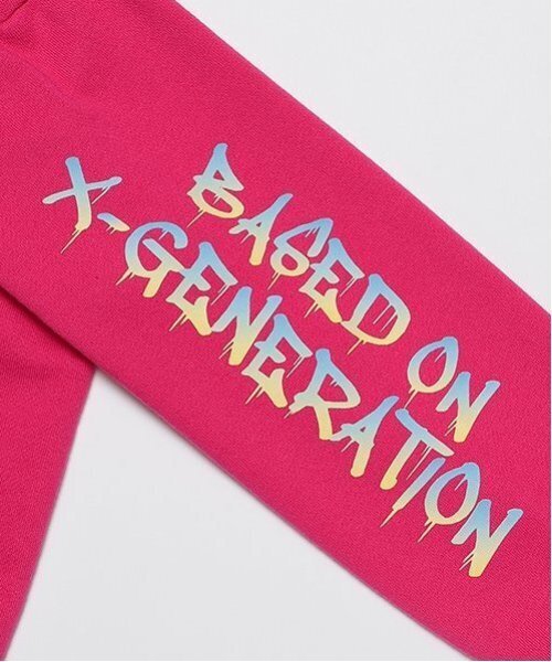 X-girl Stages（エックスガールステージス）の「MIXロゴトレーナー（スウェット・キッズ・オフホワイト/ブラック/ピンク・80ｃｍ/90cm/100cm/110cm/120cm/130cm/140cm）」の15枚目の写真