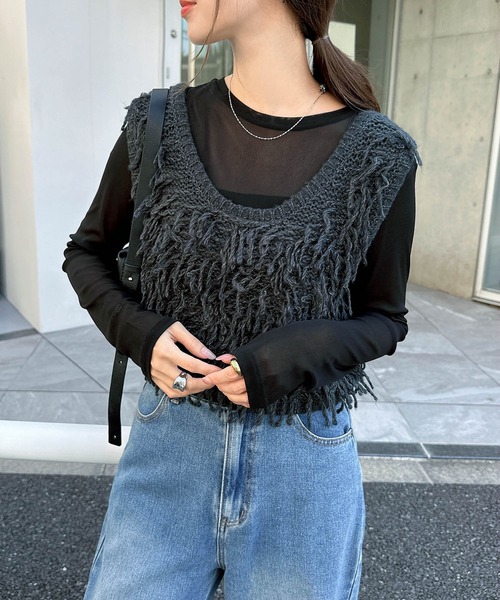 セール】ループツイスト編みニットベスト（ニット/セーター）｜andme