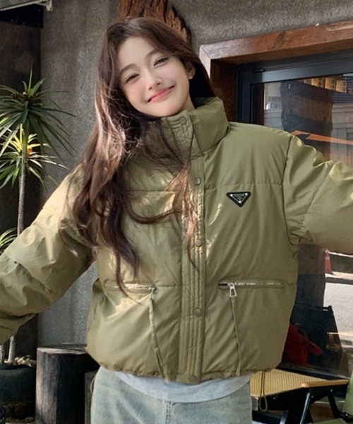 【セール】ワンポイント スタンドカラー エコダウンジャケット（ダウンジャケット/コート）｜Ritzy（リッツィー）