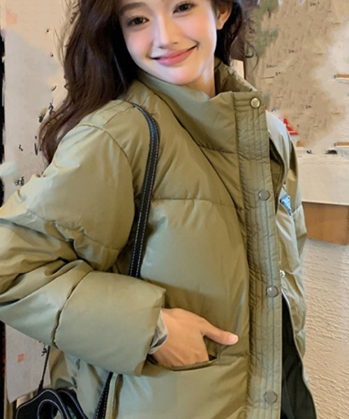 【セール】ワンポイント スタンドカラー エコダウンジャケット（ダウンジャケット/コート）｜Ritzy（リッツィー）