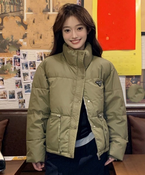 【セール】ワンポイント スタンドカラー エコダウンジャケット（ダウンジャケット/コート）｜Ritzy（リッツィー）