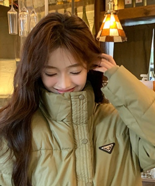 【セール】ワンポイント スタンドカラー エコダウンジャケット（ダウンジャケット/コート）｜Ritzy（リッツィー）