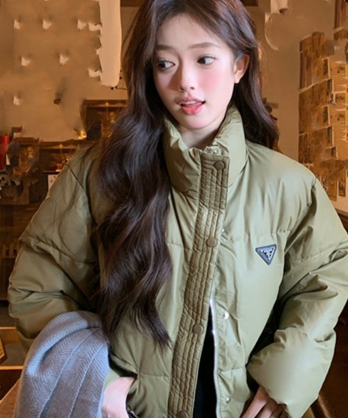 【セール】ワンポイント スタンドカラー エコダウンジャケット（ダウンジャケット/コート）｜Ritzy（リッツィー）