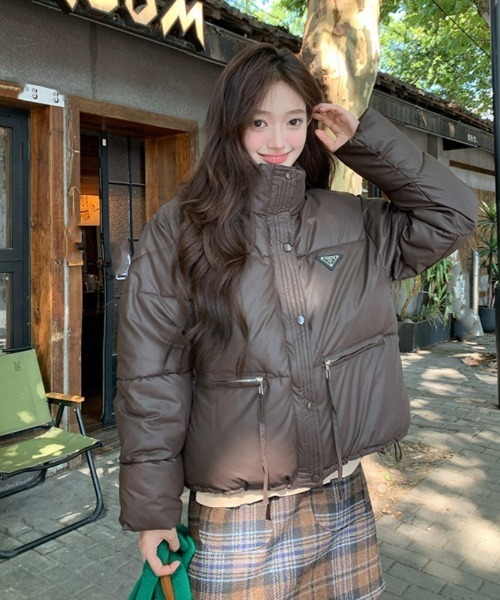 【セール】ワンポイント スタンドカラー エコダウンジャケット（ダウンジャケット/コート）｜Ritzy（リッツィー）