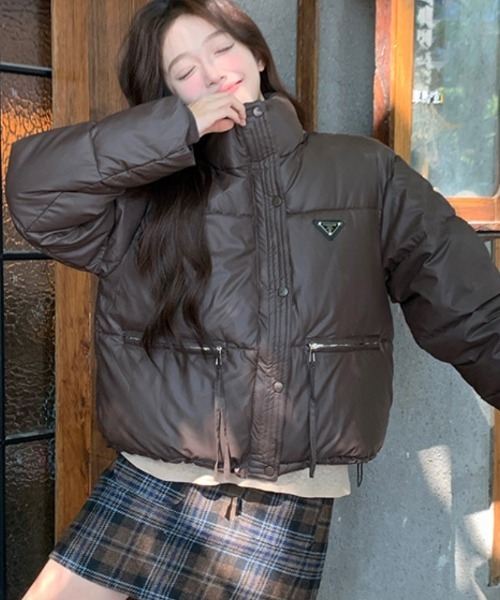 【セール】ワンポイント スタンドカラー エコダウンジャケット（ダウンジャケット/コート）｜Ritzy（リッツィー）