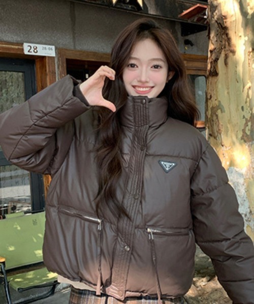 【セール】ワンポイント スタンドカラー エコダウンジャケット（ダウンジャケット/コート）｜Ritzy（リッツィー）