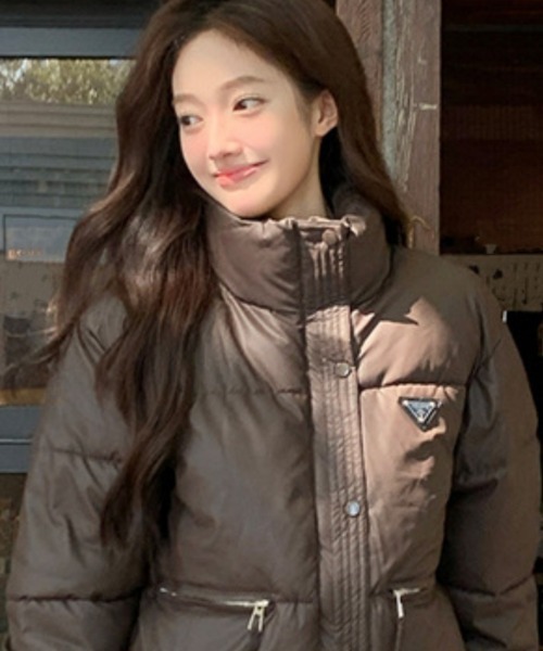 【セール】ワンポイント スタンドカラー エコダウンジャケット（ダウンジャケット/コート）｜Ritzy（リッツィー）