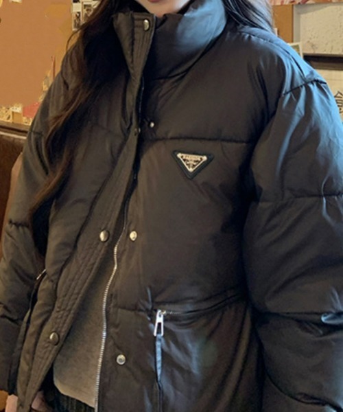 【セール】ワンポイント スタンドカラー エコダウンジャケット（ダウンジャケット/コート）｜Ritzy（リッツィー）