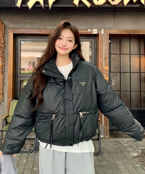 【セール】ワンポイント スタンドカラー エコダウンジャケット（ダウンジャケット/コート）｜Ritzy（リッツィー）