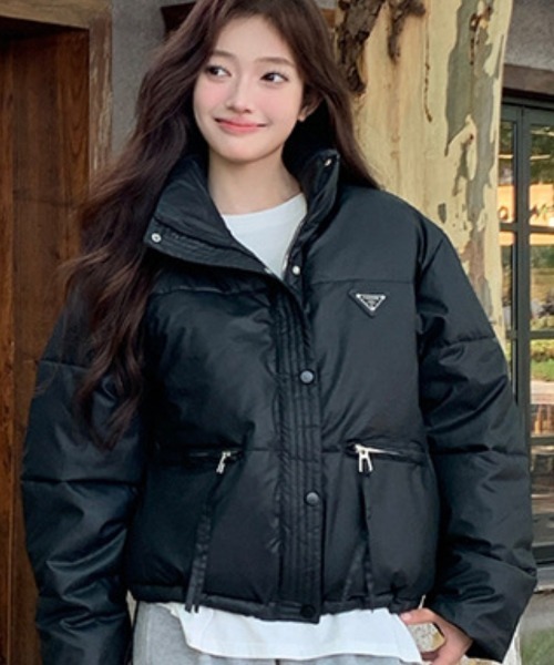 【セール】ワンポイント スタンドカラー エコダウンジャケット（ダウンジャケット/コート）｜Ritzy（リッツィー）