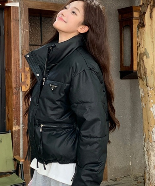 【セール】ワンポイント スタンドカラー エコダウンジャケット（ダウンジャケット/コート）｜Ritzy（リッツィー）