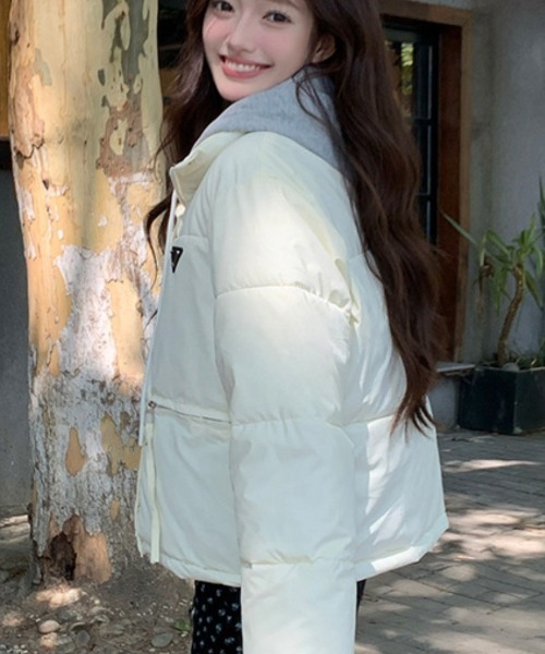 【セール】ワンポイント スタンドカラー エコダウンジャケット（ダウンジャケット/コート）｜Ritzy（リッツィー）