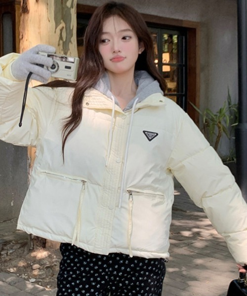 【セール】ワンポイント スタンドカラー エコダウンジャケット（ダウンジャケット/コート）｜Ritzy（リッツィー）