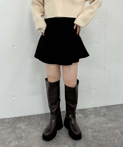 archives（アルシーヴ）の「ギャザーフレアミニスカート（スカート・レディース・ブラック/グレー/モカ・MEDIUM）」の5枚目の写真