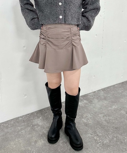 archives（アルシーヴ）の「ギャザーフレアミニスカート（スカート・レディース・ブラック/グレー/モカ・MEDIUM）」の22枚目の写真