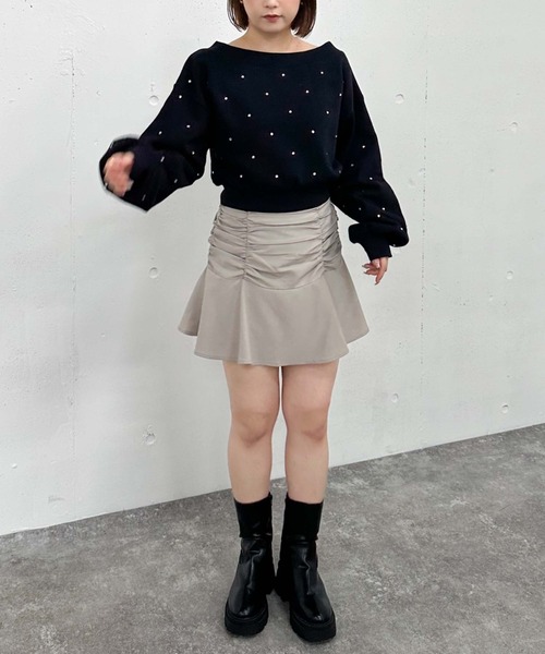 archives（アルシーヴ）の「ギャザーフレアミニスカート（スカート・レディース・ブラック/グレー/モカ・MEDIUM）」の20枚目の写真