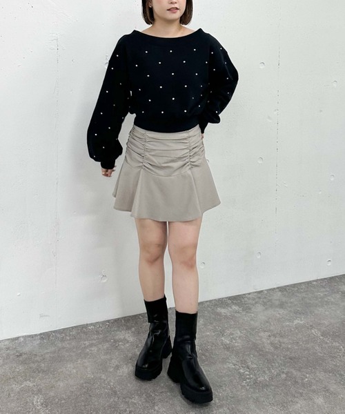 archives（アルシーヴ）の「ギャザーフレアミニスカート（スカート・レディース・ブラック/グレー/モカ・MEDIUM）」の18枚目の写真