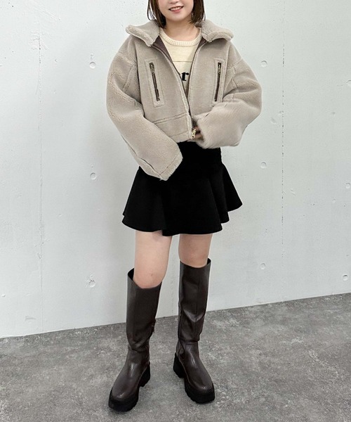 archives（アルシーヴ）の「ギャザーフレアミニスカート（スカート・レディース・ブラック/グレー/モカ・MEDIUM）」の12枚目の写真