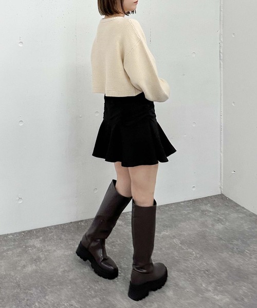 archives（アルシーヴ）の「ギャザーフレアミニスカート（スカート・レディース・ブラック/グレー/モカ・MEDIUM）」の11枚目の写真