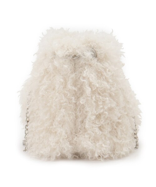 OPAQUE.CLIP（オペークドットクリップ）の「◆【2WAY】ラム風フェイクファーミニショルダーバッグ（ショルダーバッグ・レディース・ブラウン系/チャコールグレー/オフホワイト・00）」の14枚目の写真