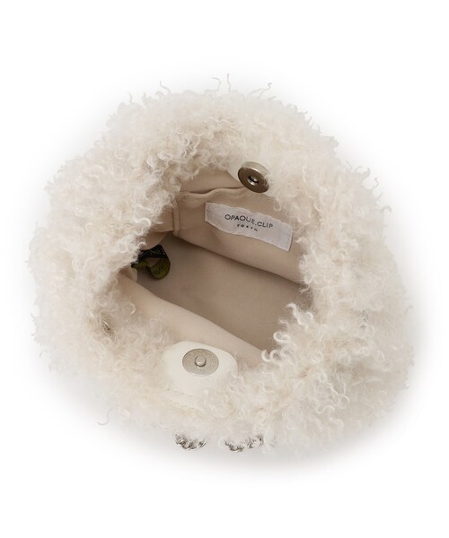 OPAQUE.CLIP（オペークドットクリップ）の「◆【2WAY】ラム風フェイクファーミニショルダーバッグ（ショルダーバッグ・レディース・ブラウン系/チャコールグレー/オフホワイト・00）」の17枚目の写真