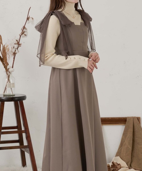 Ambre Neige(アンブルネージュ)の「ゴールドボタンハイネックリブニット/WEB/EC限定商品(ニット/セーター・レディース・グレー系その他/アイボリー/ホワイト系その他・FREE)」の18枚目の写真