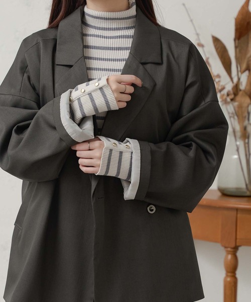 Ambre Neige(アンブルネージュ)の「ゴールドボタンハイネックリブニット/WEB/EC限定商品(ニット/セーター・レディース・グレー系その他/アイボリー/ホワイト系その他・FREE)」の13枚目の写真