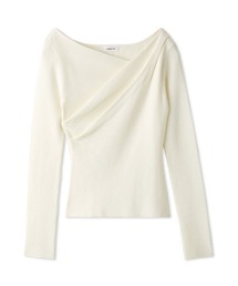 FRAY I.D（フレイアイディー）の「アシメタックドレープデコルテリブニット（ニット/セーター・レディース）」