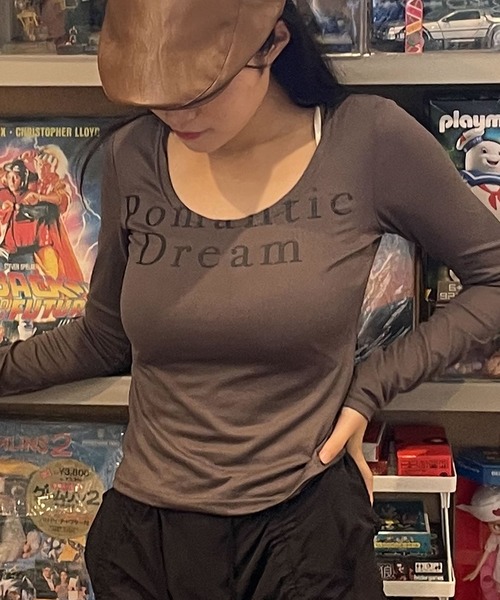 madrepadre(マドレパドレ)の「ショート丈ミニTシャツ(Tシャツ/カットソー・レディース・グレー/ベージュ・FREE)」の3枚目の写真
