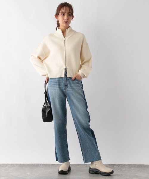GLOBAL WORK(グローバルワーク)の「メルティスタンドフルZIPカーディガン/149930(カーディガン/ボレロ・レディース・チャコールグレー/アイボリー/ブラック・MEDIUM/LARGE)」の22枚目の写真