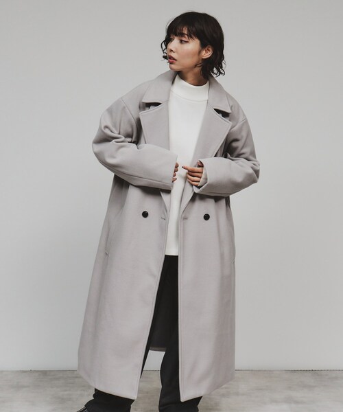 tk.TAKEO KIKUCHI（ティーケータケオキクチ）の「◆テックメルトンチェスターコート（チェスターコート・レディース・チャコールグレー/ブラック/ライトグレー/ブルー系その他・66）」の3枚目の写真