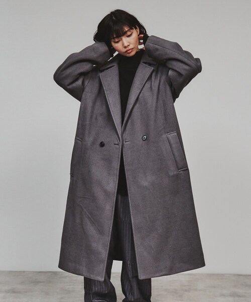 tk.TAKEO KIKUCHI（ティーケータケオキクチ）の「◆テックメルトンチェスターコート（チェスターコート・レディース・チャコールグレー/ブラック/ライトグレー/ブルー系その他・66）」の19枚目の写真