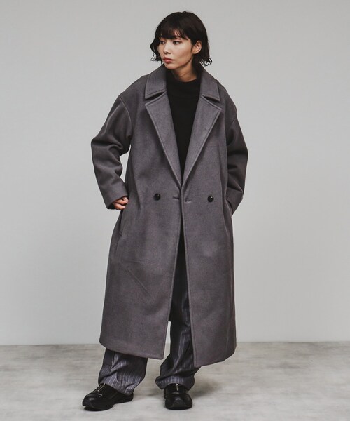 tk.TAKEO KIKUCHI（ティーケータケオキクチ）の「◆テックメルトンチェスターコート（チェスターコート・レディース・チャコールグレー/ブラック/ライトグレー/ブルー系その他・66）」の20枚目の写真