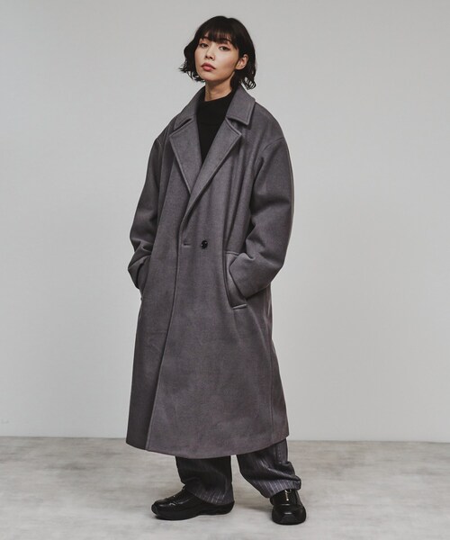 tk.TAKEO KIKUCHI（ティーケータケオキクチ）の「◆テックメルトンチェスターコート（チェスターコート・レディース・チャコールグレー/ブラック/ライトグレー/ブルー系その他・66）」の21枚目の写真