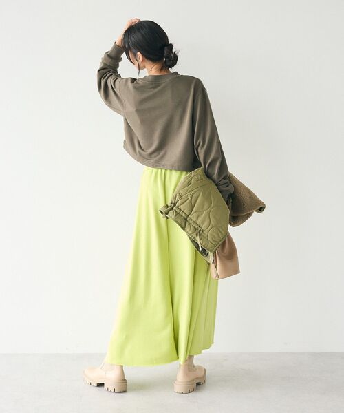 CRAFT STANDARD BOUTIQUE（クラフトスタンダードブティック）の「カレッジプリントショートプルオーバー（スウェット・レディース・ホワイト系その他/ネイビー/カーキ/杢グレー・FREE）」の14枚目の写真