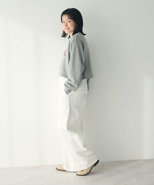 CRAFT STANDARD BOUTIQUE（クラフトスタンダードブティック）の「カレッジプリントショートプルオーバー（スウェット・レディース・ホワイト系その他/ネイビー/カーキ/杢グレー・FREE）」の19枚目の写真