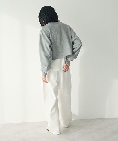 CRAFT STANDARD BOUTIQUE（クラフトスタンダードブティック）の「カレッジプリントショートプルオーバー（スウェット・レディース・ホワイト系その他/ネイビー/カーキ/杢グレー・FREE）」の20枚目の写真