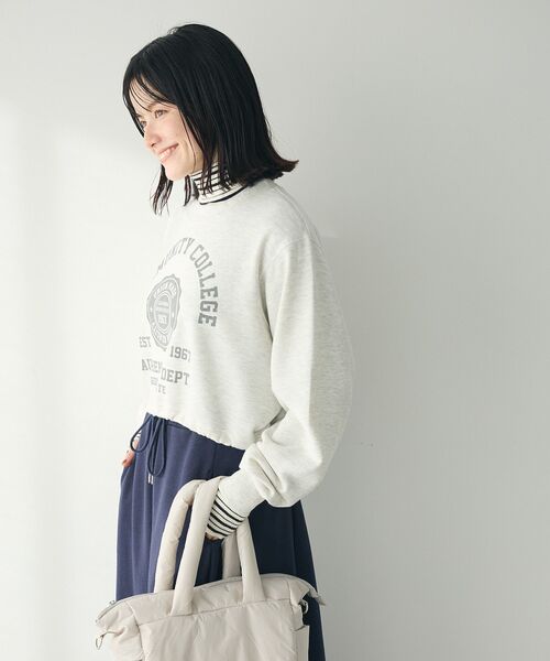 CRAFT STANDARD BOUTIQUE（クラフトスタンダードブティック）の「カレッジプリントショートプルオーバー（スウェット・レディース・ホワイト系その他/ネイビー/カーキ/杢グレー・FREE）」の22枚目の写真