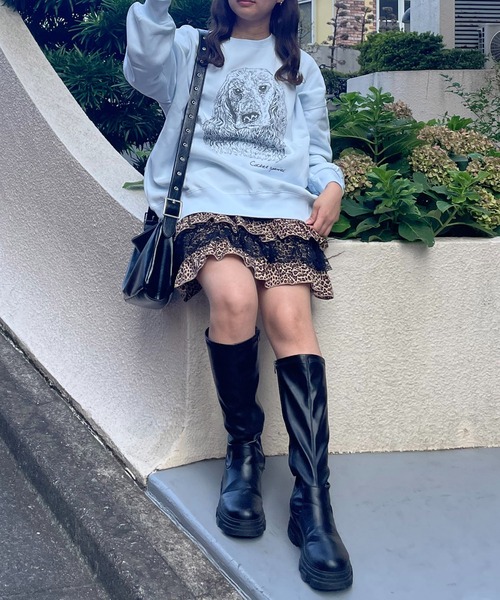 AS KNOW AS plus（アズノゥアズプラス）の「◇DOGプリントスウェットプルオーバー　線画 ワンポイント刺繍 裏起毛（スウェット・レディース・サックスブルー/ベージュ/オートミール・FREE）」の21枚目の写真