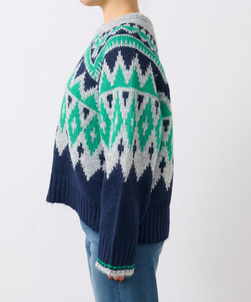 un dix cors(アンディコール)の「《WEB限定》起毛求心ジャガードニット(ニット/セーター・レディース・ブラウン/グリーン・FREE)」の13枚目の写真