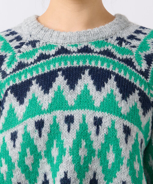 un dix cors(アンディコール)の「《WEB限定》起毛求心ジャガードニット(ニット/セーター・レディース・ブラウン/グリーン・FREE)」の15枚目の写真