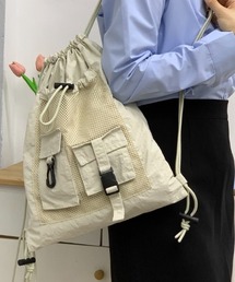 LAC-VERT | 異素材ポケットナップサック(バックパック/リュック)