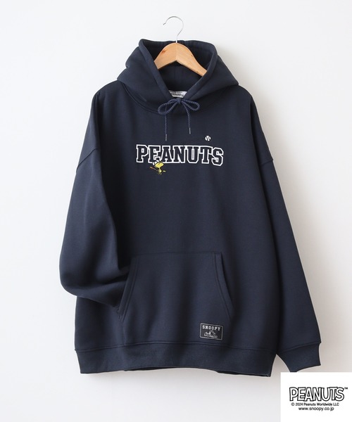 PEANUTS（ピーナッツ）の「PEANUTS 野球柄裏起毛プルパーカー（パーカー・メンズ・ネイビー/ブラック/レッド・M/L/LL）」の3枚目の写真