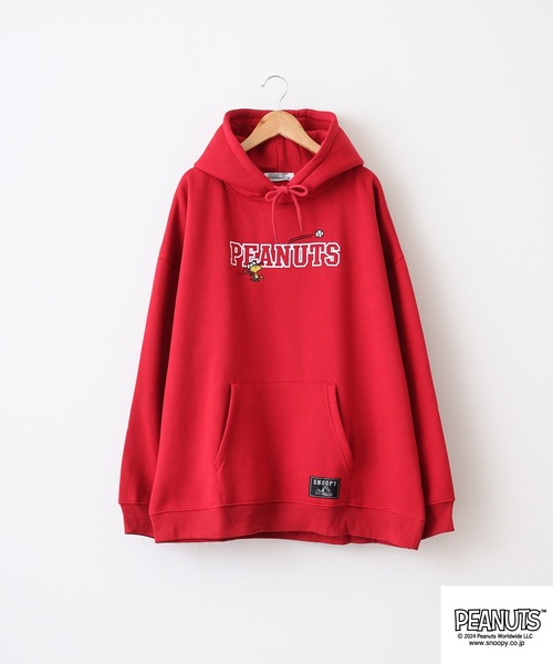 PEANUTS（ピーナッツ）の「PEANUTS 野球柄裏起毛プルパーカー（パーカー・メンズ・ネイビー/ブラック/レッド・M/L/LL）」の7枚目の写真