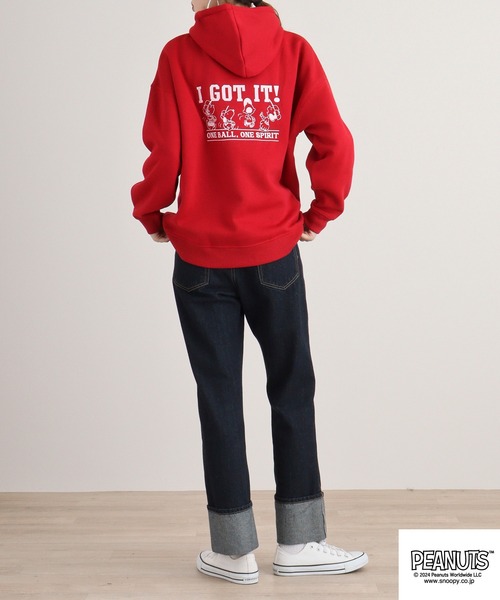 PEANUTS（ピーナッツ）の「PEANUTS 野球柄裏起毛プルパーカー（パーカー・メンズ・ネイビー/ブラック/レッド・M/L/LL）」の22枚目の写真