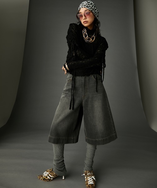 GEVS.(ジェイヴィス)の「レースドローストリングカットソープルオーバー <大きいサイズ有>GEVS.(Tシャツ/カットソー・レディース・ブラック/オフホワイト・M/L/LL/3L/4L/5L)」の10枚目の写真