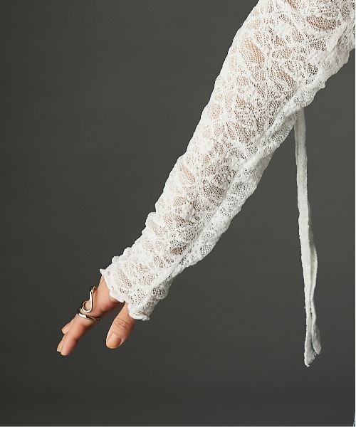 GEVS.(ジェイヴィス)の「レースドローストリングカットソープルオーバー <大きいサイズ有>GEVS.(Tシャツ/カットソー・レディース・ブラック/オフホワイト・M/L/LL/3L/4L/5L)」の14枚目の写真