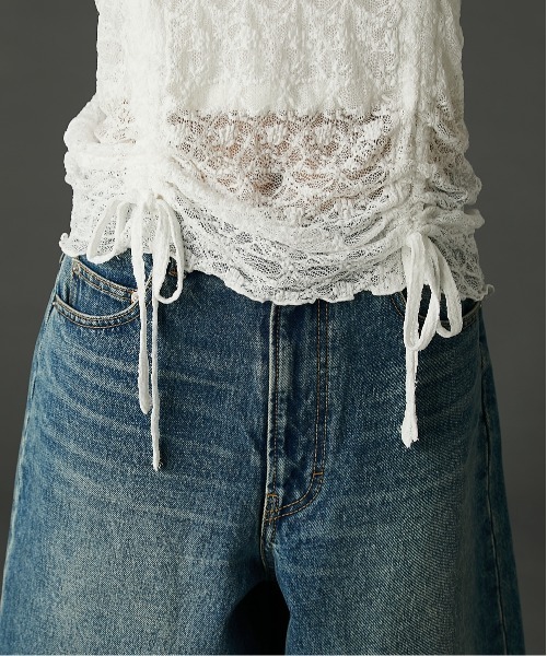 GEVS.(ジェイヴィス)の「レースドローストリングカットソープルオーバー <大きいサイズ有>GEVS.(Tシャツ/カットソー・レディース・ブラック/オフホワイト・M/L/LL/3L/4L/5L)」の16枚目の写真