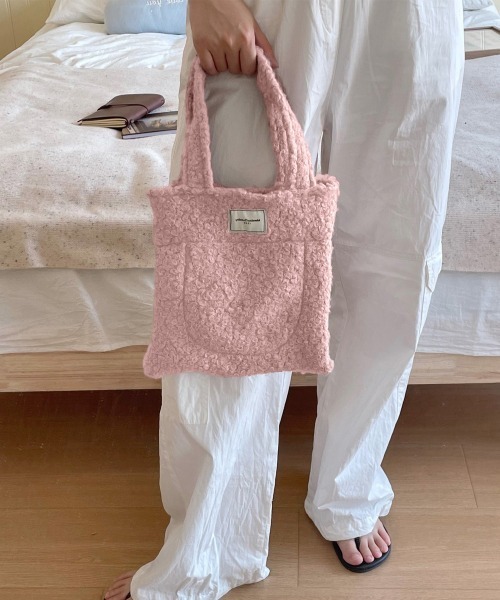 Miniministore(ミニミニストア)の「ボアトートバッグ ミニ 無地 軽量 秋冬(トートバッグ・レディース・アイボリー/ロイヤルブルー/ミント/ピンク/キャメル/モスグリーン/ダークブラウン・FREE)」の19枚目の写真